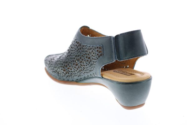 Pikolinos Romana Perf Closed Toe Heal 696-1662-OCEAN Womens Blue Clog Flats Shoes Online Hot Sale - Image 2