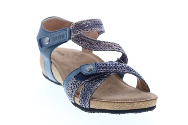 Taos Trulie TRU-16406-NVY Womens Blue Leather Strap Slingback Sandals Shoes Online