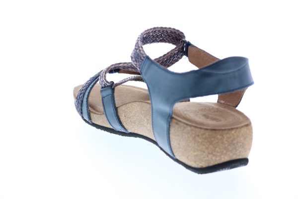 Taos Trulie TRU-16406-NVY Womens Blue Leather Strap Slingback Sandals Shoes Online - Image 2