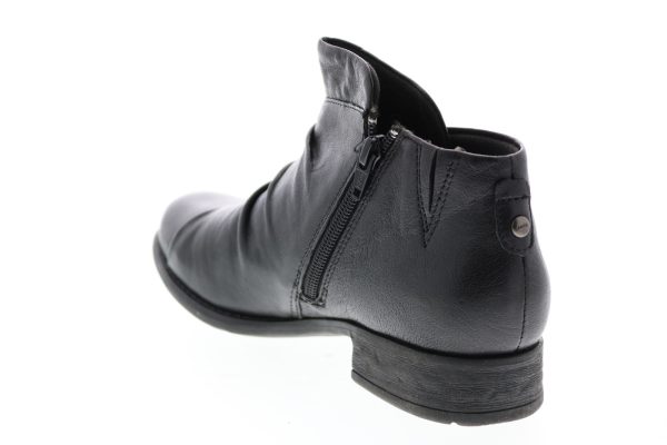 Earth Ronan Flat Boot RONAN-BLK Womens Black Leather Ankle & Booties Boots For Sale - Image 2