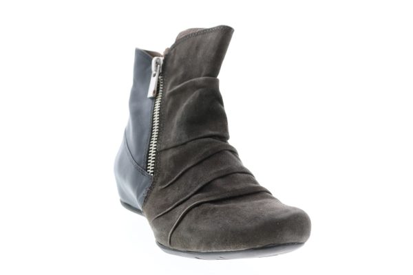 Earthies Suede Pino Bootie PINO-DGY Womens Gray Suede Ankle & Booties Boots For Discount