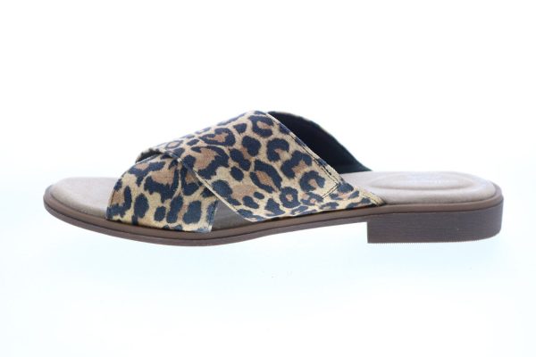 Clarks Declan Ivy Leopard Print Womens Brown Wide Slides Sandals Shoes Hot on Sale - Image 5