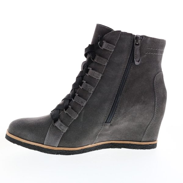 Earth Kalmar Womens Gray Suede Lace Up Casual Dress Boots Supply - Image 5