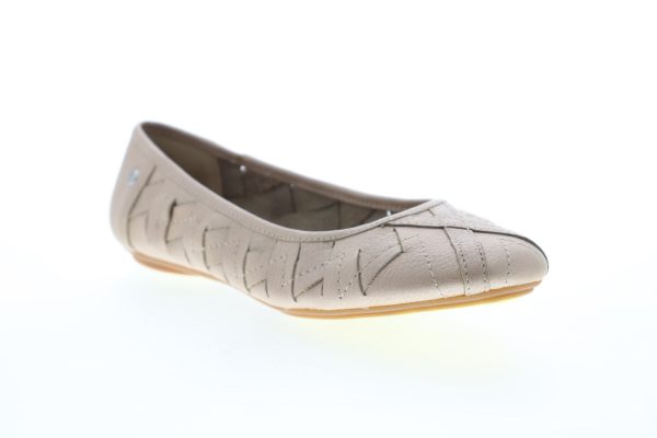 Hush Puppies Emmaline Chaste HW05284 Womens Beige Tan Leather Ballet Flats Shoes Supply - Image 2