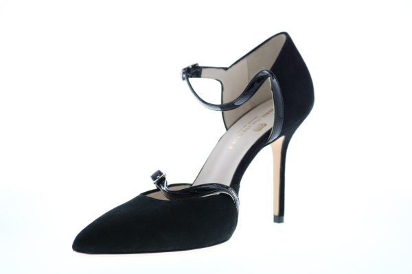 Bruno Magli Selby-A Womens Black Suede Adjustable Strap Heels Shoes For Discount - Image 4