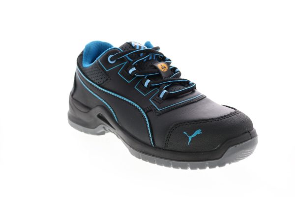 Puma Niobe Blue Low 644125 Womens Black Leather Lace Up Work Boots For Discount - Image 2