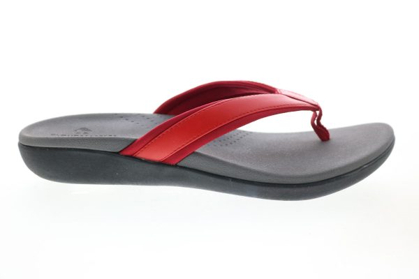 Clarks Brio Sol 26150838 Womens Red Synthetic Slip On Flip-Flops Sandals Shoes Online