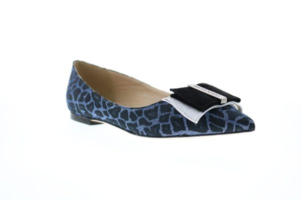 Bruno Magli Stefy Womens Blue Canvas Adjustable Strap Ballet Flats Shoes Discount - Image 2