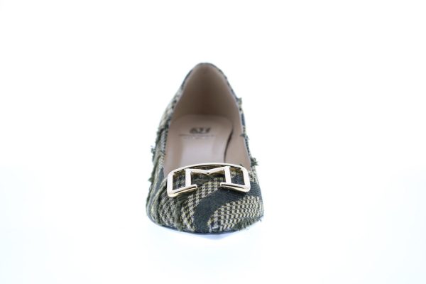 Bruno Magli Moana Womens Green Canvas Slip On Pumps Heels Shoes Online Hot Sale - Image 3