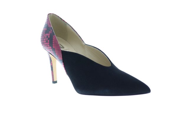 Bruno Magli Ale Womens Black Suede Slip On Pumps Heels Shoes Fashion - Image 2