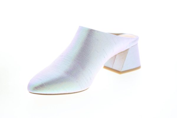 Katy Perry The Terrain Womens Silver Canvas Slip On Mules Heels Shoes Online now - Image 4