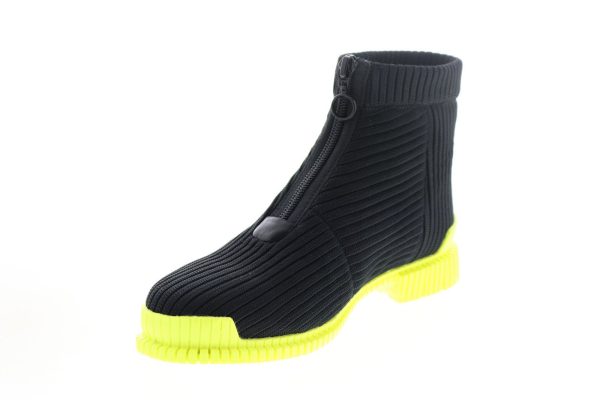 Camper Pix K400356-003 Womens Black Yellow Canvas Zipper Chelsea Boots Fashion - Image 4