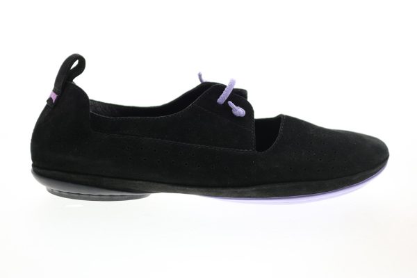 Camper Right Nina K200441-012 Womens Black Suede Slip On Loafer Flats Shoes Sale