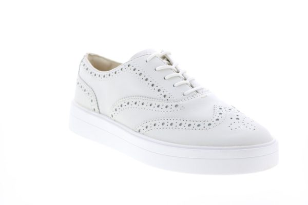 Clarks Hero Brogue 26149394 Womens White Leather Lifestyle Sneakers Shoes For Sale - Image 2