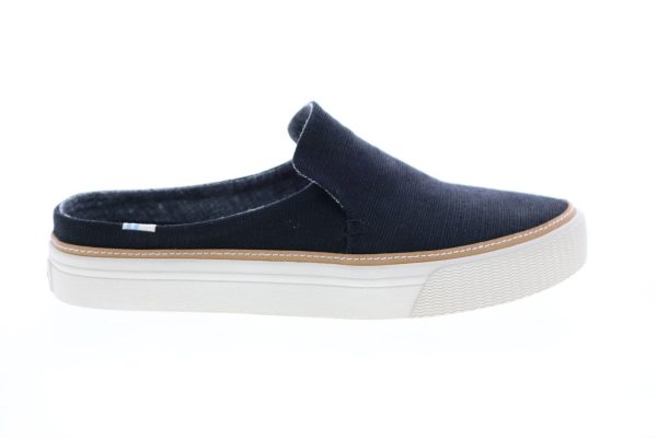 Toms Sunrise 10013392 Womens Black Canvas Slip On Clog Flats Shoes For Discount
