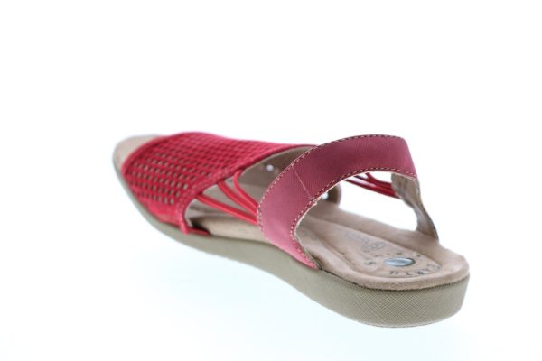 Earth Hadley Suede Womens Red Leather Slip On Strap Sandals Shoes Online - Image 2