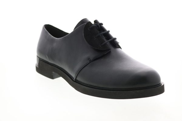 Camper Tws K201125-003 Womens Black Leather Lace Up Oxford Flats Shoes Supply - Image 2
