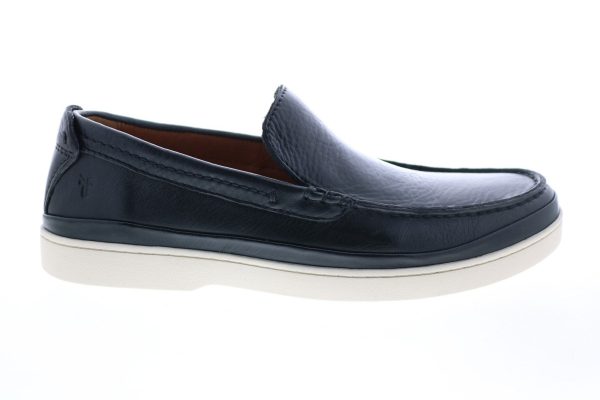 Frye Deck Venetian 80813 Mens Black Leather Loafers & Slip Ons Casual Shoes Online now