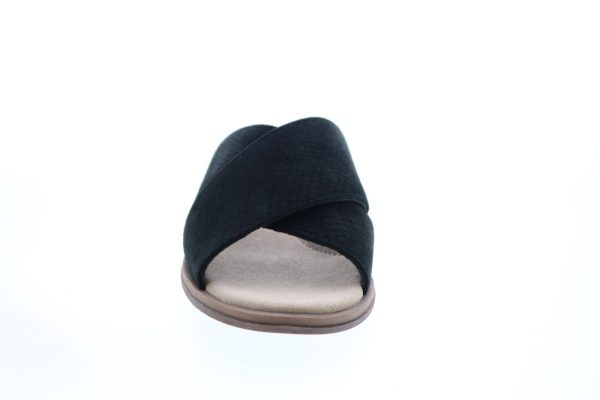 Clarks Declan Ivy Nubuck 26150057 Womens Black Slip On Slides Sandals Shoes Online now - Image 3