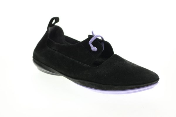 Camper Right Nina K200441-012 Womens Black Suede Slip On Loafer Flats Shoes Sale - Image 2