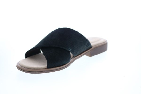 Clarks Declan Ivy Nubuck 26150057 Womens Black Slip On Slides Sandals Shoes Online now - Image 4