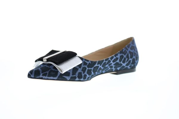 Bruno Magli Stefy Womens Blue Canvas Adjustable Strap Ballet Flats Shoes Discount - Image 4