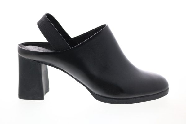 Camper Kara K200765-001 Womens Black Leather Slip On Strap Heels Shoes Fashion