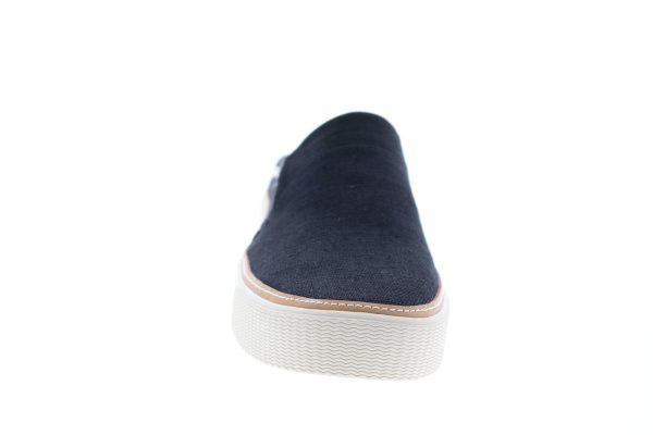 Toms Sunrise 10013392 Womens Black Canvas Slip On Clog Flats Shoes For Discount - Image 3