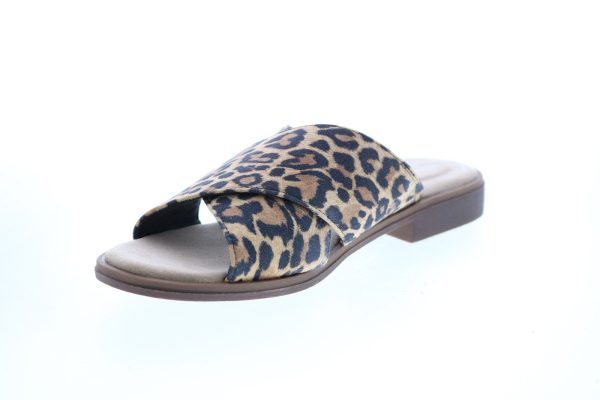 Clarks Declan Ivy Leopard Print Womens Brown Wide Slides Sandals Shoes Hot on Sale - Image 4