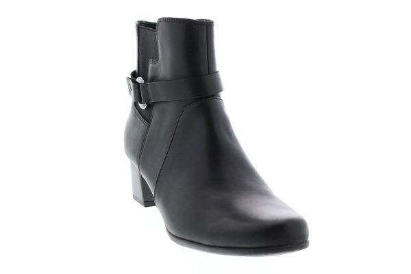 Clarks Un Damson Mid 26144675 Womens Black Leather Zipper Ankle & Booties Boots Sale