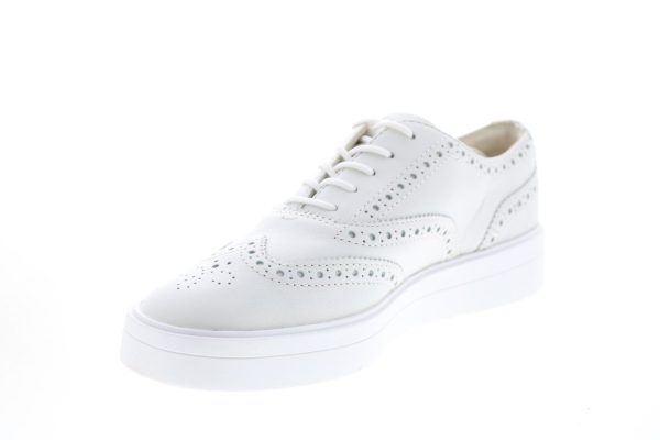 Clarks Hero Brogue 26149394 Womens White Leather Lifestyle Sneakers Shoes For Sale - Image 4