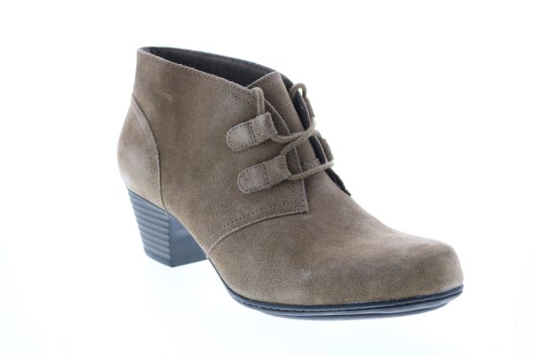 Clarks Valarie 2 Code 26147320 Womens Green Suede Ankle & Booties Boots For Discount - Image 2