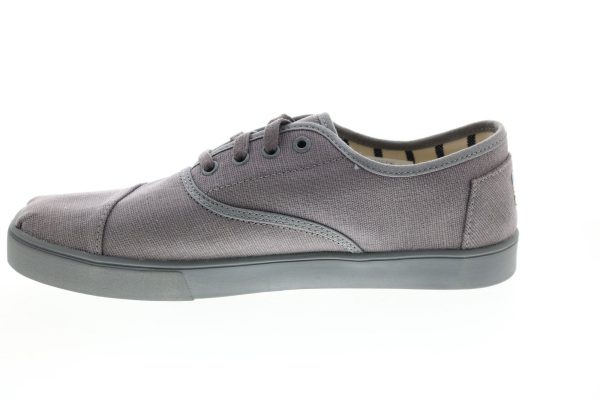Toms Cordones 10013549 Mens Gray Canvas Lace Up Lifestyle Sneakers Shoes Supply - Image 5