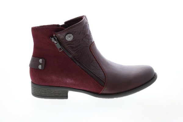Earth Origins Navigate Noah Womens Purple Leather Zipper Chelsea Boots For Cheap