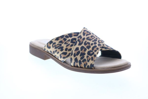Clarks Declan Ivy Leopard Print Womens Brown Wide Slides Sandals Shoes Hot on Sale - Image 2