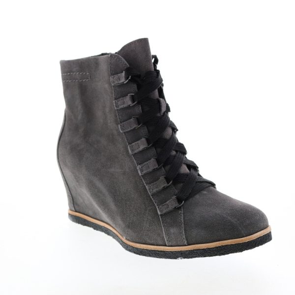 Earth Kalmar Womens Gray Suede Lace Up Casual Dress Boots Supply - Image 2