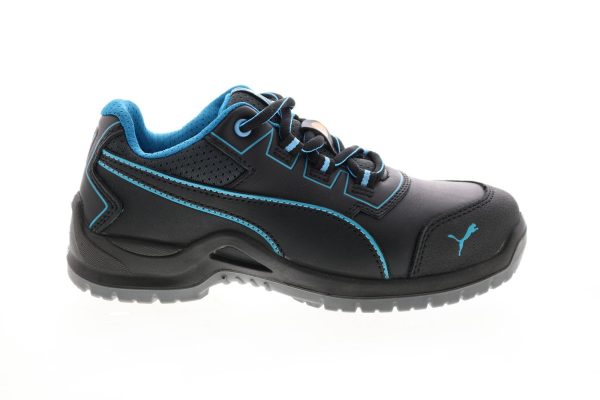 Puma Niobe Blue Low 644125 Womens Black Leather Lace Up Work Boots For Discount