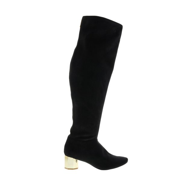 Katy Perry The Trinity Womens Black Canvas Zipper Over The Knee Boots Online Hot Sale
