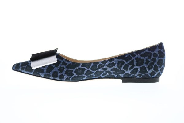 Bruno Magli Stefy Womens Blue Canvas Adjustable Strap Ballet Flats Shoes Discount - Image 5