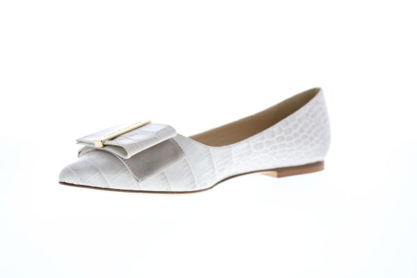 Bruno Magli Stefy Womens Beige Tan Leather Adjustable Strap Ballet Flats Shoes Discount - Image 4