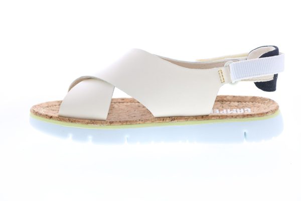 Camper Oruga K200157-013 Womens Beige Leather Strap Slingback Sandals Shoes Online Hot Sale - Image 5