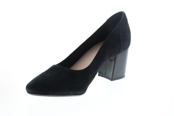 Clarks Chantelle Ava 26145254 Womens Black Suede Slip On Pumps Heels Shoes Sale - Image 4