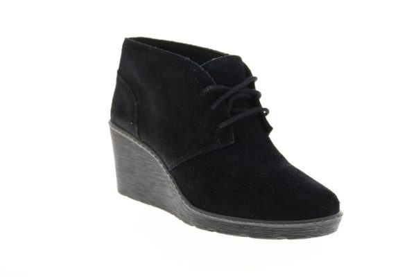 Clarks Hazen Charm 26137257 Womens Black Suede Lace Up Ankle & Booties Boots Discount - Image 2