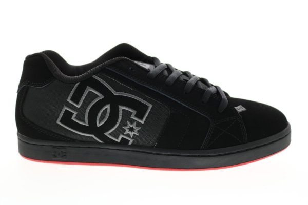 DC Net 302361-XKKR Mens Black Nubuck Skate Inspired Sneakers Shoes For Discount
