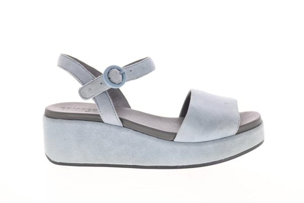Camper Misia K200564-007 Womens Blue Suede Strap Slingback Sandals Shoes Supply