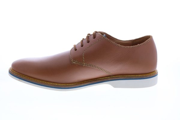 Clarks Atticus Lace Plain Toe Ox Mens Brown Wide Leather Oxfords Shoes Cheap - Image 5