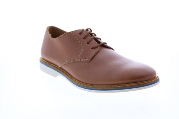 Clarks Atticus Lace Plain Toe Ox Mens Brown Wide Leather Oxfords Shoes Cheap - Image 2