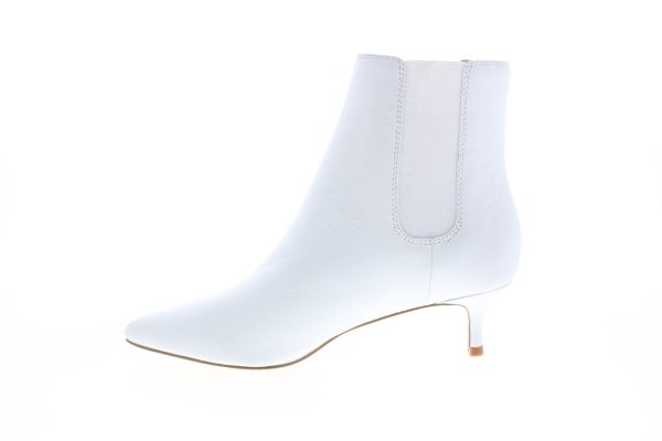 Katy Perry The Joan Womens White Leather Slip On Ankle & Booties Boots Supply - Image 5