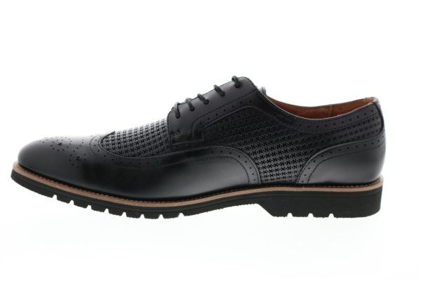 Stacy Adams Emile 25236-001 Mens Black Leather Wingtip Oxfords Shoes Discount - Image 5