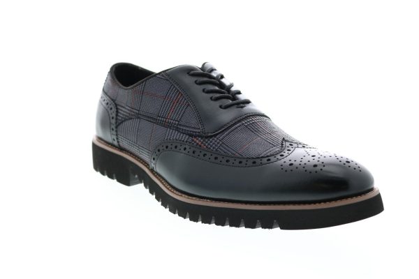Stacy Adams Baxley 25217-001 Mens Black Leather Wingtip Oxfords Shoes Cheap - Image 2